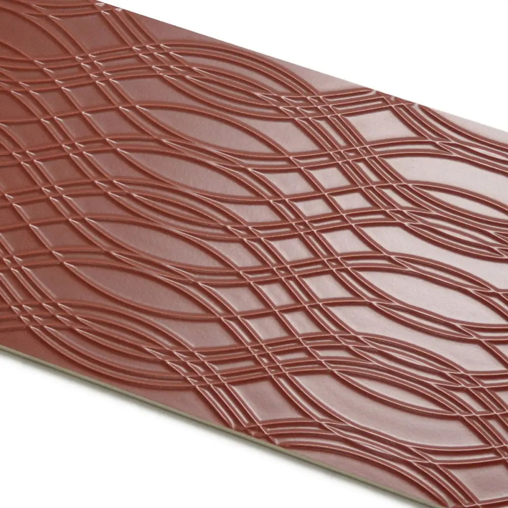 Wandfliese Dekor Villeroy & Boch E1965 1227 CO31 Stripe & Wave rot 25x70 cm I.Sorte Wandfliese Dekor Villeroy & Boch E1965 1227 CO31 Stripe & Wave rot 25x70 cm I.Sorte