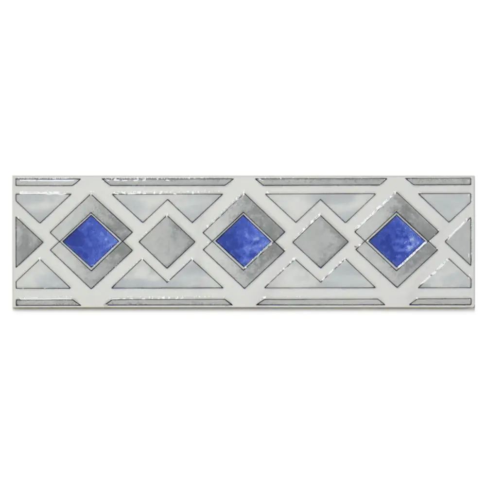 Bordüre Steuler Design Nr.163 POE10301 blau weiß grau 7x25 cm I.Sorte