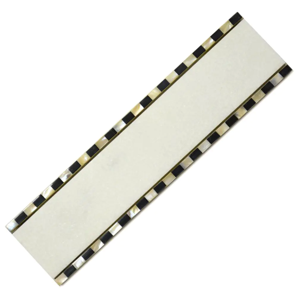 Bordüre Nr.189 weiß schwarz 6x25 cm I.Sorte Bordüre Nr.189 weiß schwarz 6x25 cm I.Sorte