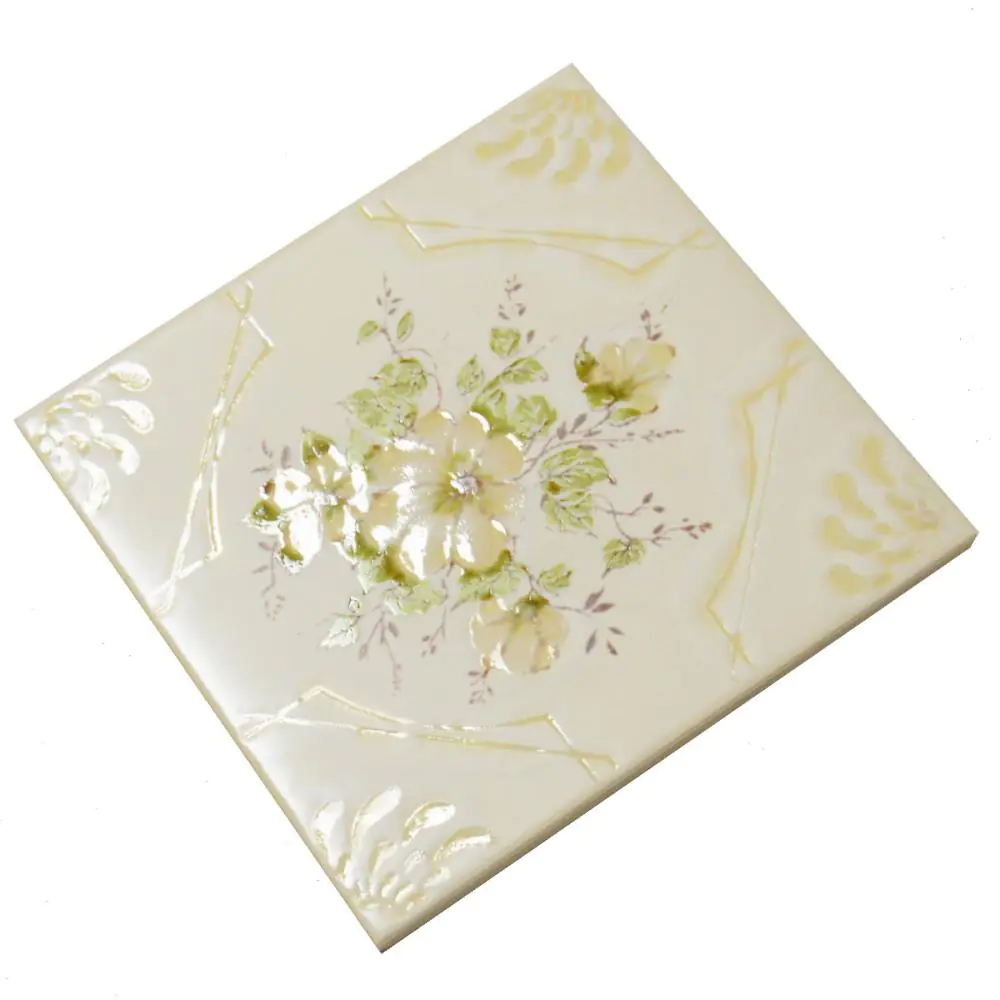 Wandfliese Dekor Wessel Keramik E2834 10 9748 creme grün 20x20 cm I.Sorte Wandfliese Dekor Wessel Keramik E2834 10 9748 creme grün 20x20 cm I.Sorte