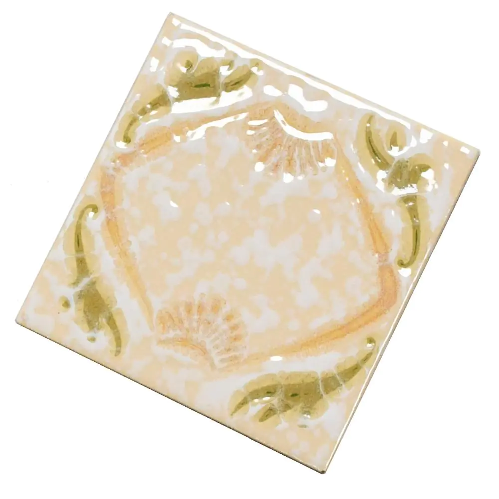 Wandfliese Dekor E2977 beige creme grün 15x15 cm