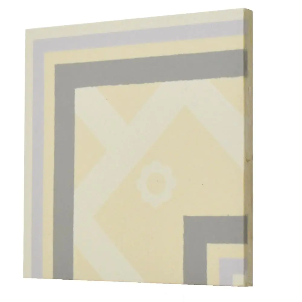 Bodenfliese Villeroy & Boch E3797 2021 PC Mettlach Ecke Läufer lila grau creme 20x20 cm