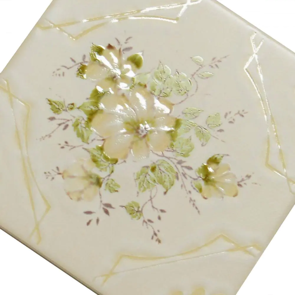 Wandfliese Dekor Wessel Keramik E2834 10 9748 creme grün 20x20 cm I.Sorte Wandfliese Dekor Wessel Keramik E2834 10 9748 creme grün 20x20 cm I.Sorte