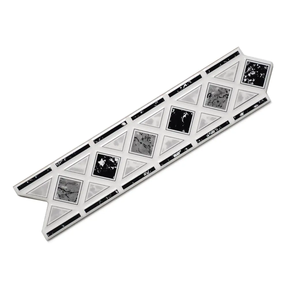 Bordüre Nr.1031 Egeo Nero/32 Greca grau schwarz weiß 7x29 cm