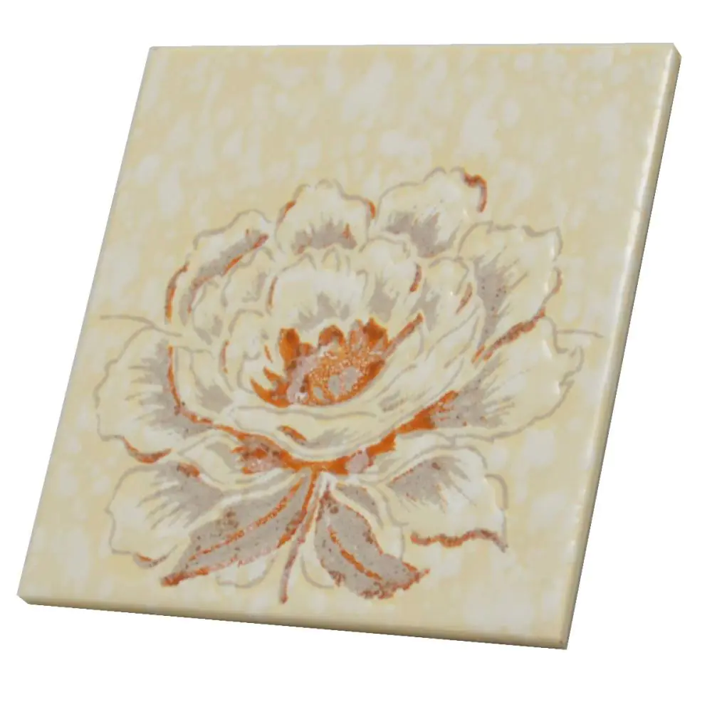 Wandfliese Dekor Wessel Keramik E2883 creme braun grau Blume 15x15 cm I.Sorte Wandfliese Dekor Wessel Keramik E2883 creme braun grau Blume 15x15 cm I.Sorte