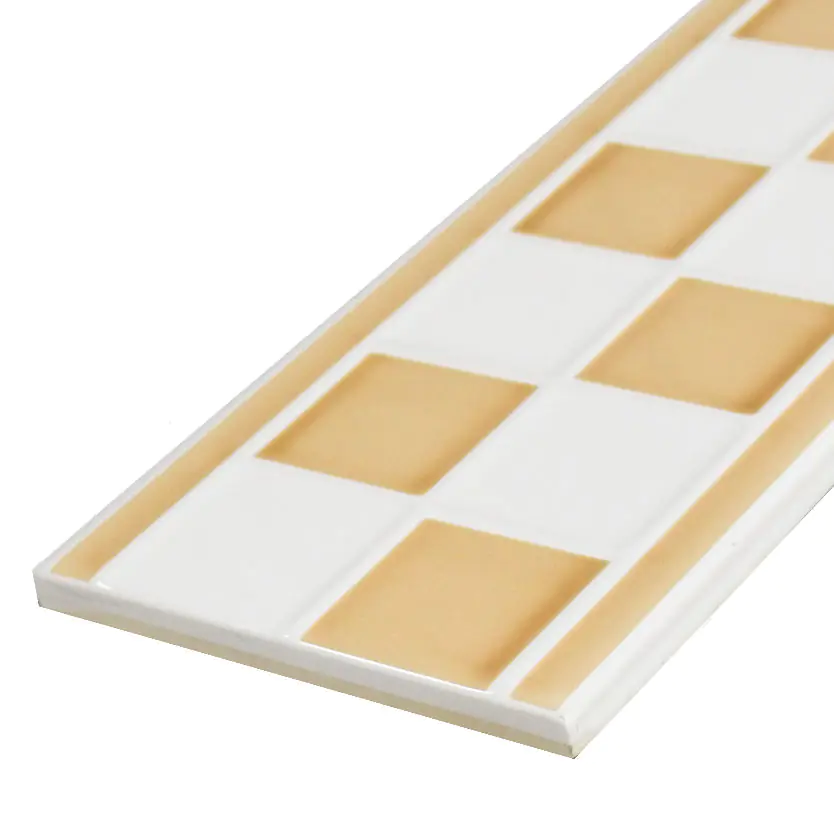 Bordüre Villeroy & Boch Nr.810 1303 D267 Creativa Step by Step beige weiß 10x30 cm I.Sorte Bordüre Villeroy & Boch Nr.810 1303 D267 Creativa Step by Step beige weiß 10x30 cm I.Sorte