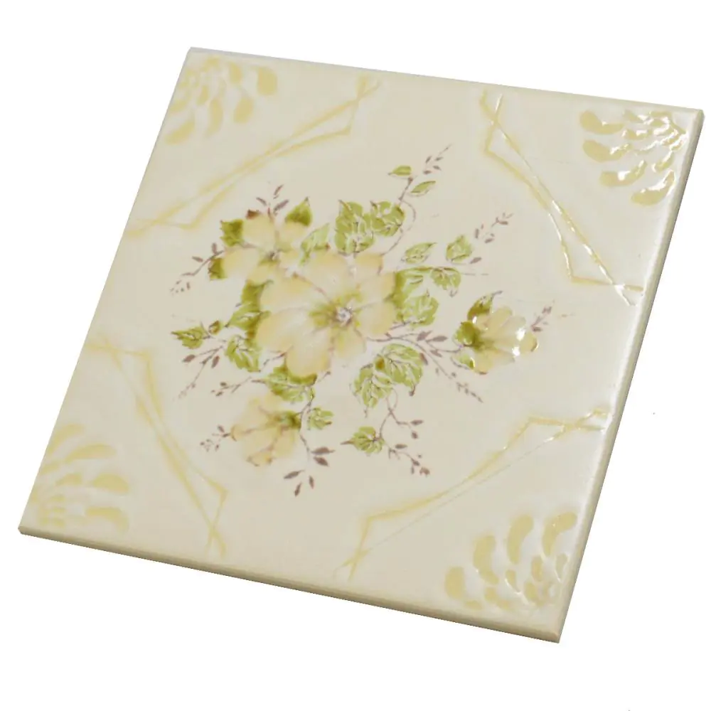 Wandfliese Dekor Wessel Keramik E2834 10 9748 creme grün 20x20 cm I.Sorte Wandfliese Dekor Wessel Keramik E2834 10 9748 creme grün 20x20 cm I.Sorte
