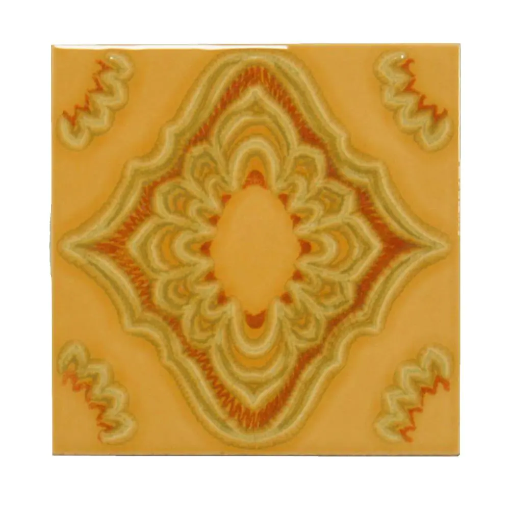 Wandfliese Dekor Wessel Keramik E2100 gelb grün braun 15x15 cm