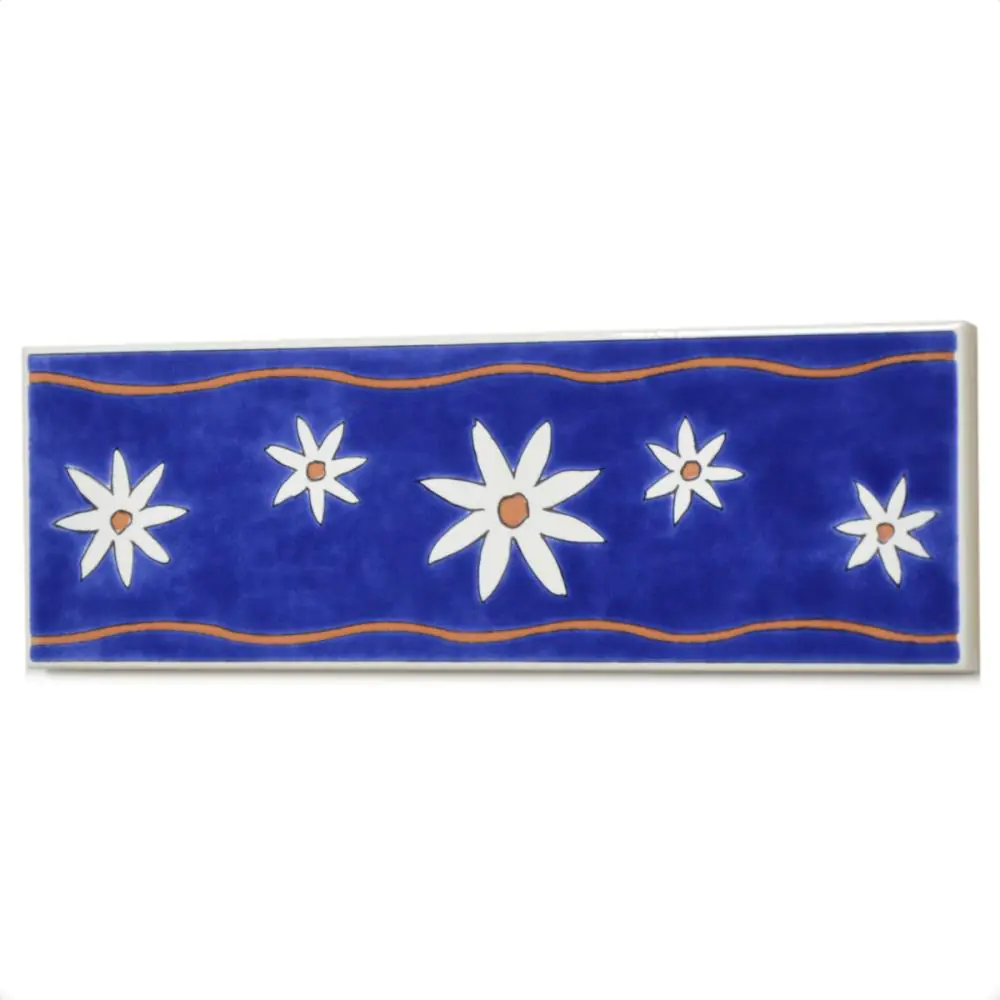 Bordüre Villeroy & Boch 1483 JK95 blau weiß braun 6,5x20 cm I.Sorte Bordüre Villeroy & Boch 1483 JK95 blau weiß braun 6,5x20 cm I.Sorte