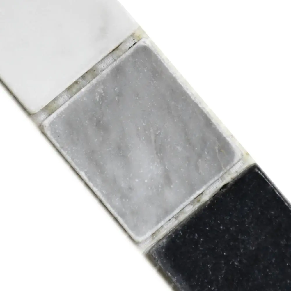 Bordüre Nr.1007 grau schwarz weiß poliert 3x28 cm