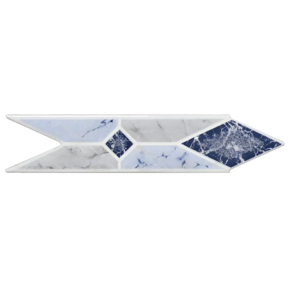 Bordüre Rombos Nr.680 azul gris blau grau 5x20 cm