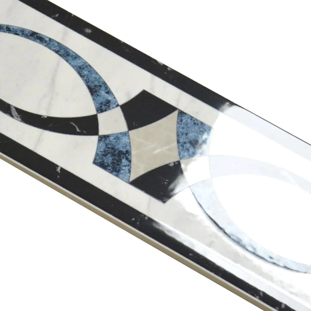 Bordüre Porcelanosa Nr.421 Suisse blau schwarz weiß 10,5x31,5 cm Bordüre Porcelanosa Nr.421 Suisse blau schwarz weiß 10,5x31,5 cm