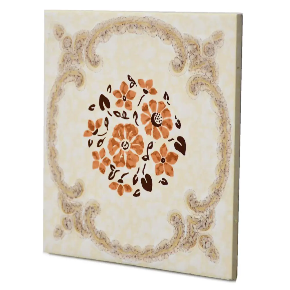 Wandfliese Dekor E4208 Blume braun creme rosa 15x15 cm