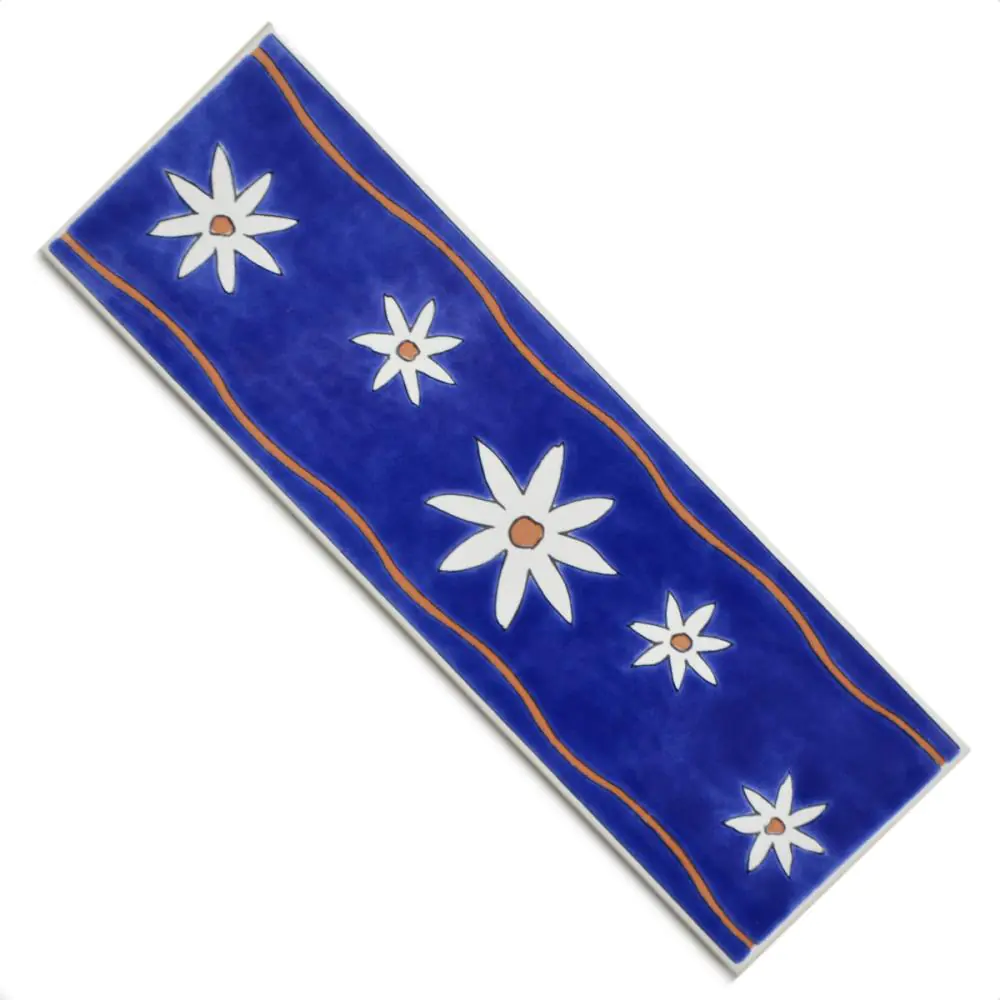 Bordüre Villeroy & Boch 1483 JK95 blau weiß braun 6,5x20 cm I.Sorte Bordüre Villeroy & Boch 1483 JK95 blau weiß braun 6,5x20 cm I.Sorte
