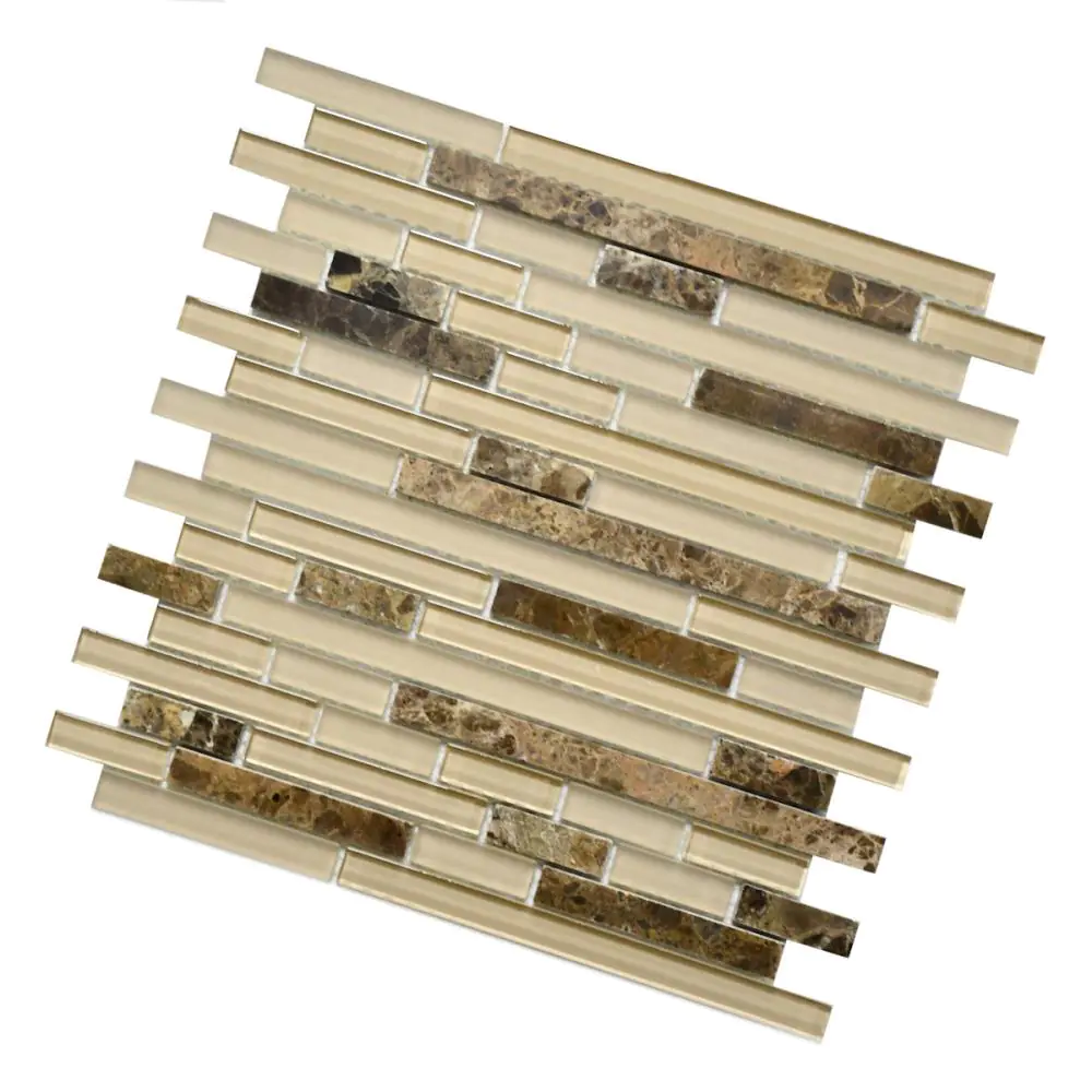 Mosaik Princess Ceramic E4454 Opus 4 Mix Glas braun creme dunkelbraun 30x30 cm