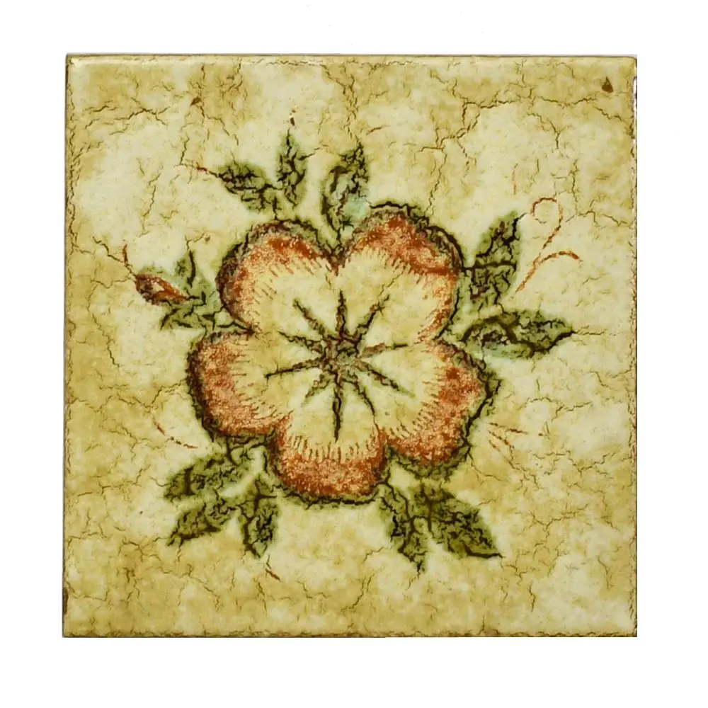 Wandfliese Dekor Gomez E3287 Blume beige cotto grün 15x15 cm
