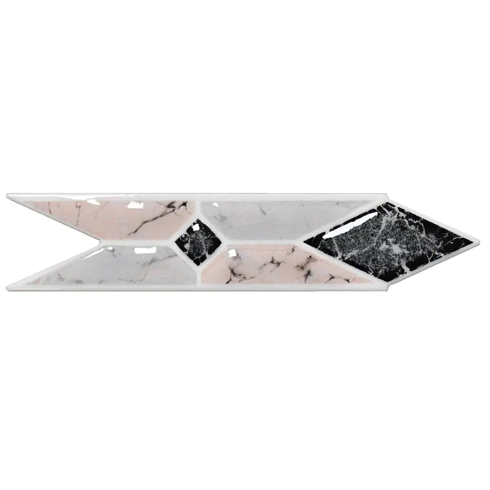 Bordüre Rombos Nr.689 rosa gris grau 5x20 cm