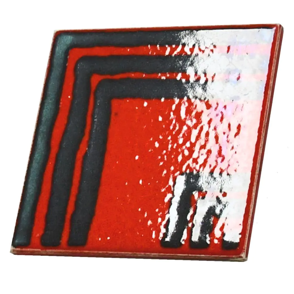Wandfliese Dekor Servais E3278 rot schwarz 11x11 cm