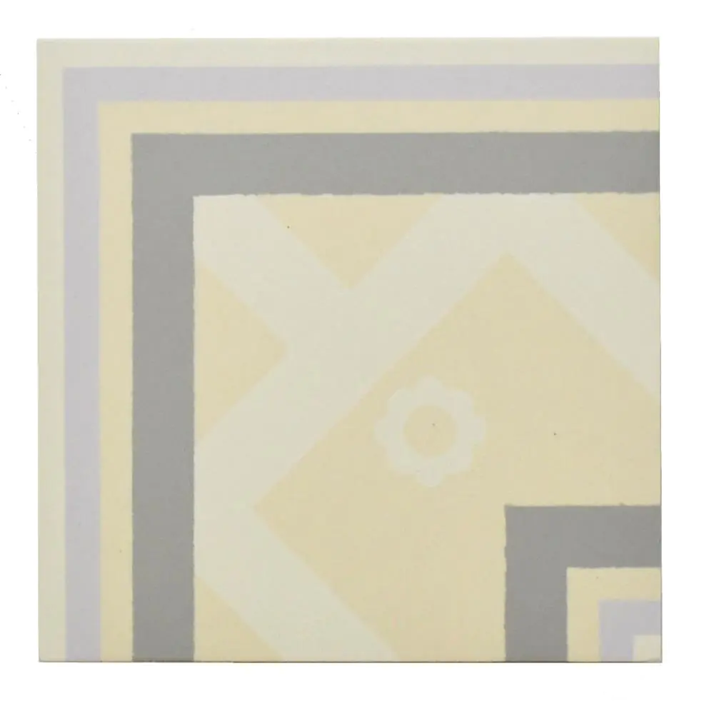 Bodenfliese Villeroy & Boch E3797 2021 PC Mettlach Ecke Läufer lila grau creme 20x20 cm