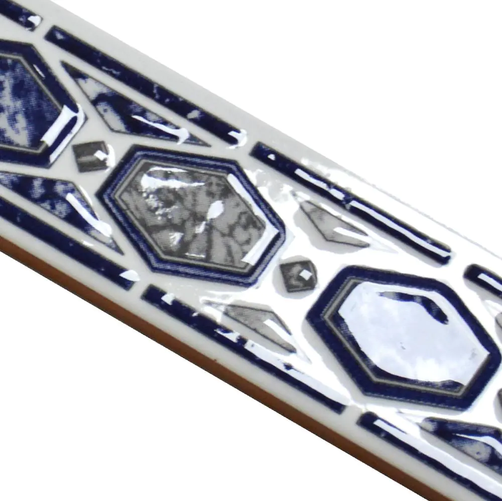 Bordüre Nr.476 Florencia blau grau weiß 5x20 cm Bordüre Nr.476 Florencia blau grau weiß 5x20 cm