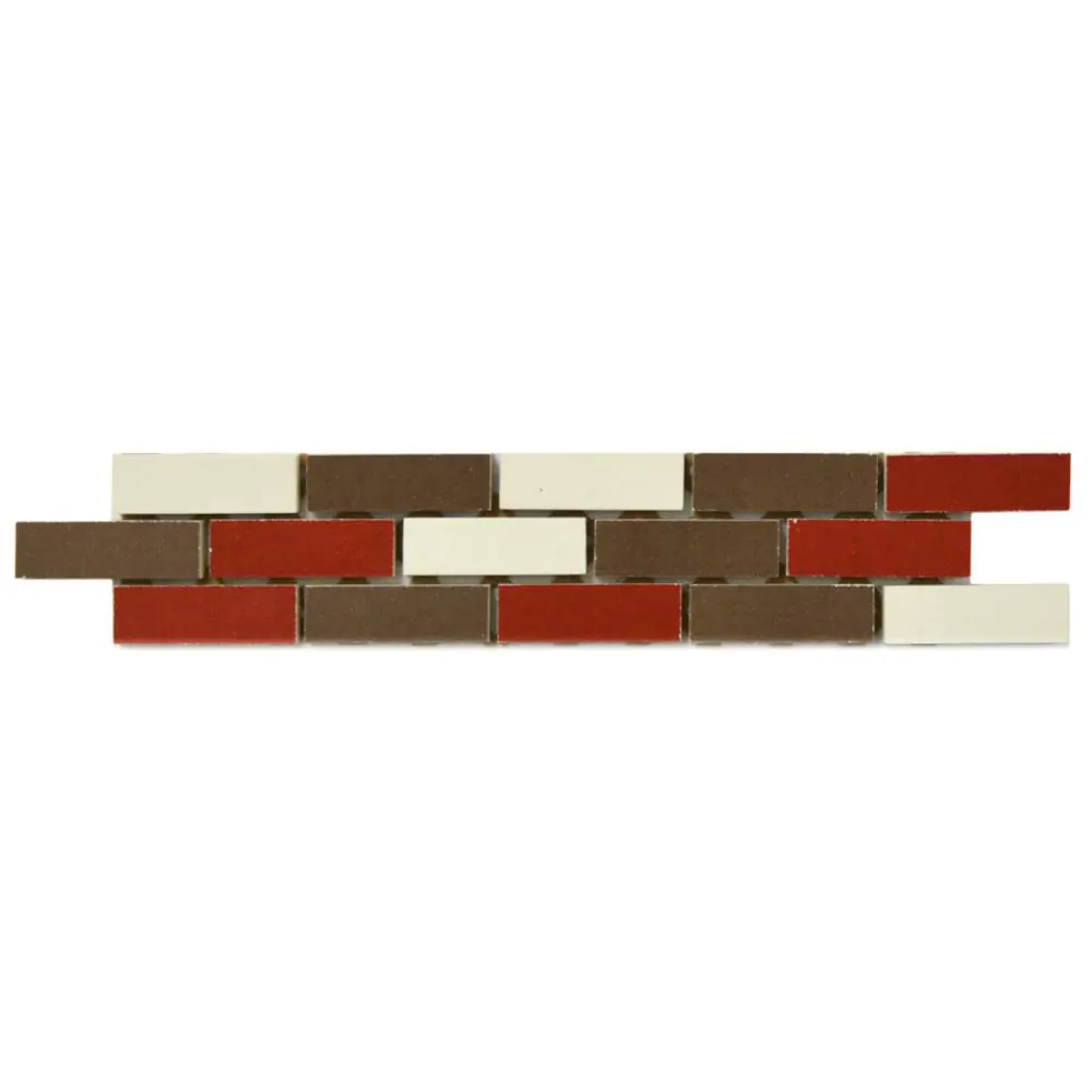 Bordüre Villeroy & Boch 1523 FK73 Carnaby beige rot braun 5x25 cm I.Sorte
