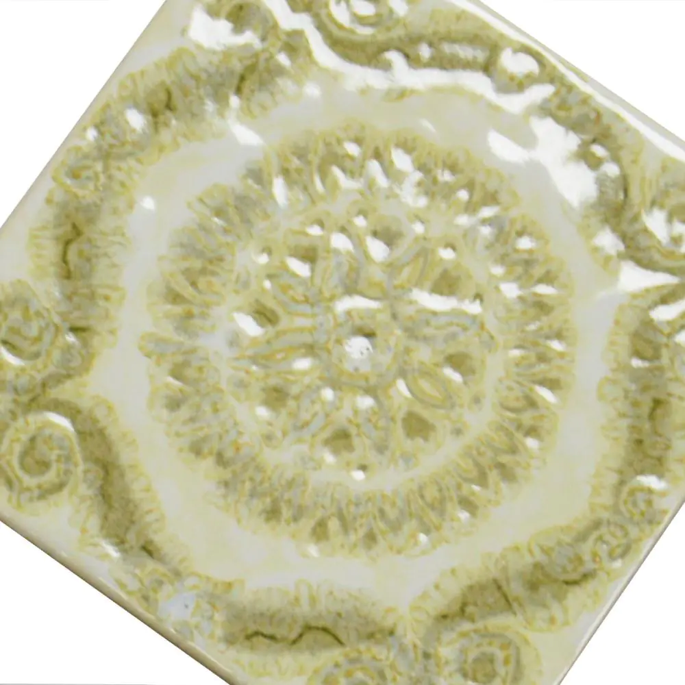 Wandfliese Dekor Servais E2097 grün creme 15x15 cm Wandfliese Dekor Servais E2097 grün creme 15x15 cm