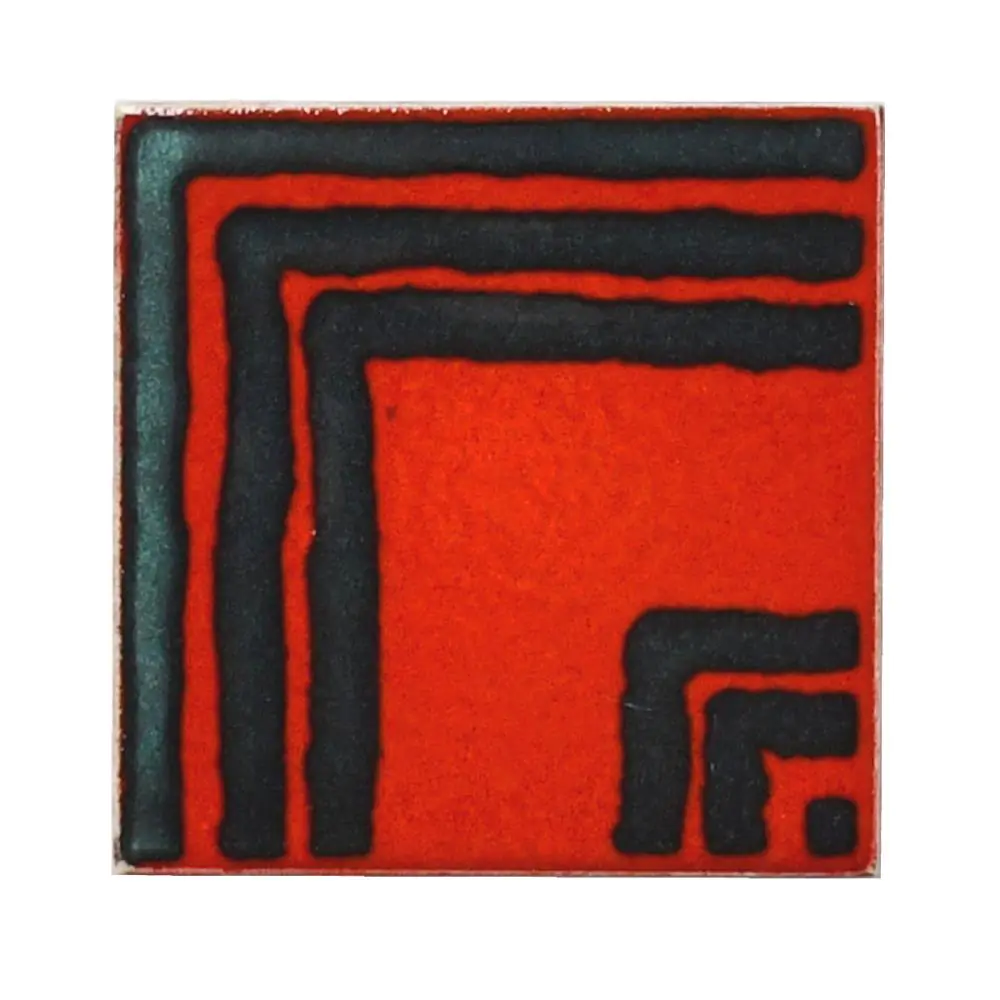 Wandfliese Dekor Servais E3278 rot schwarz 11x11 cm