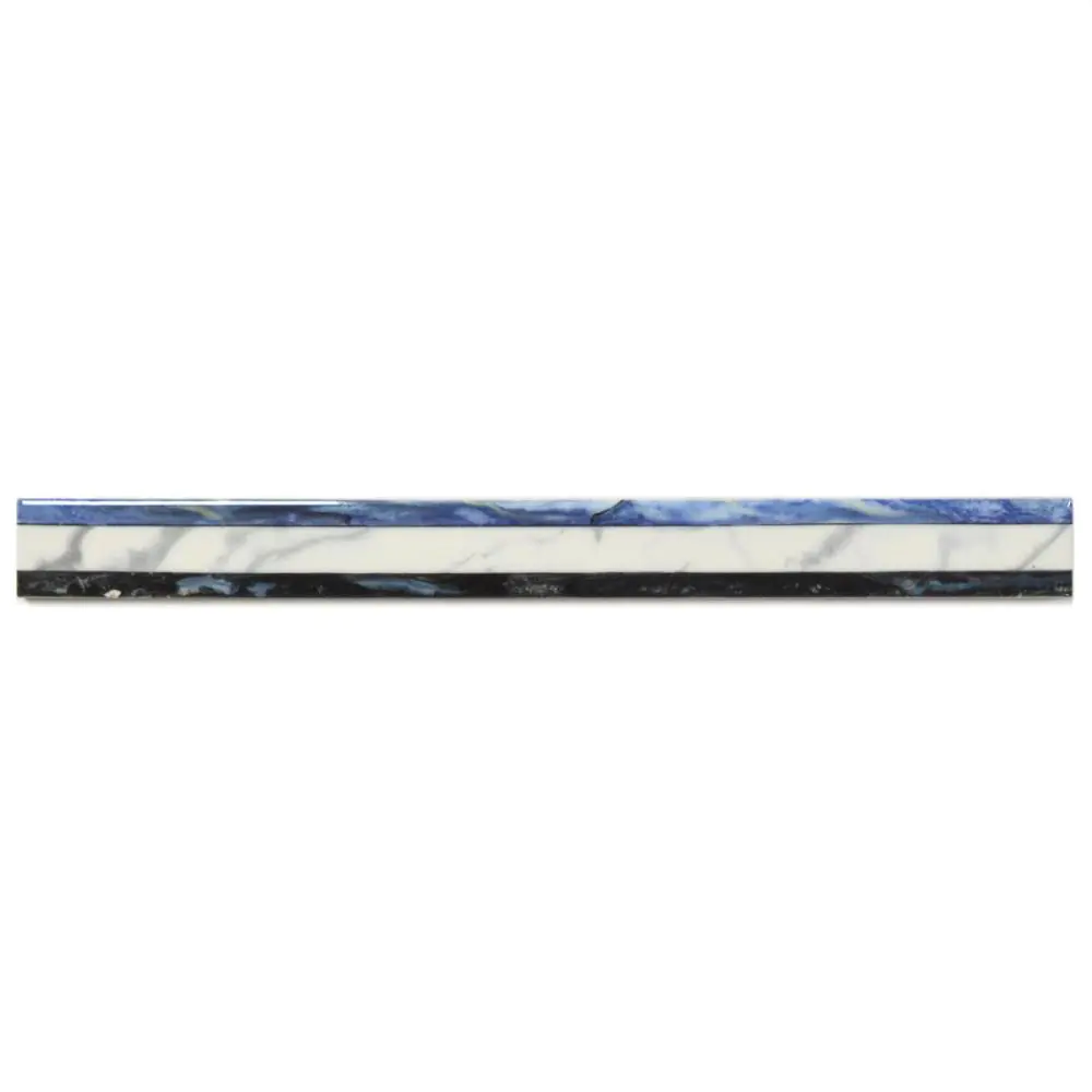 Bordüre Villeroy & Boch 1738 TL18 Palazzo Vecchio blau weiß schwarz 3x32 cm I.Sorte Bordüre Villeroy & Boch 1738 TL18 Palazzo Vecchio blau weiß schwarz 3x32 cm I.Sorte