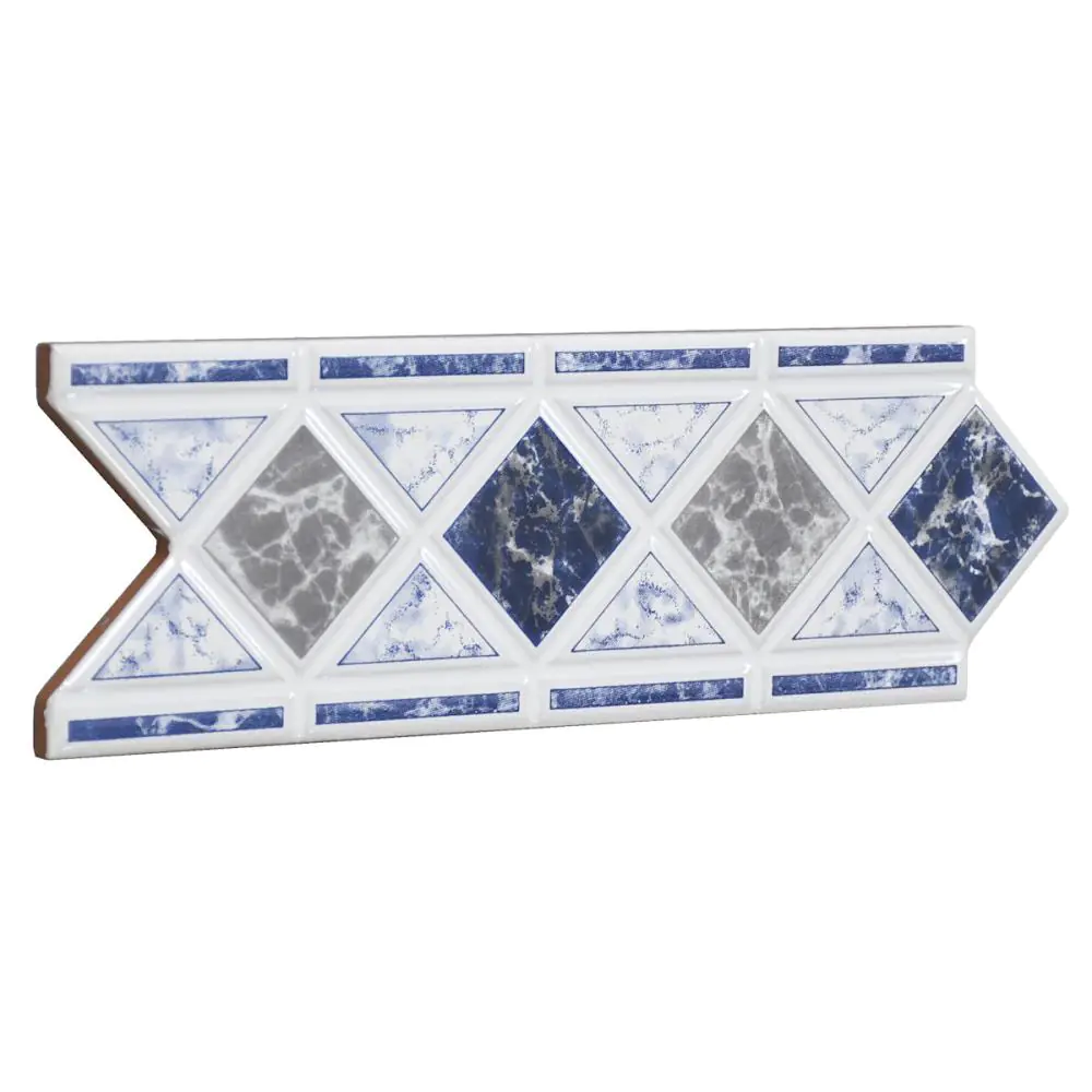 Bordüre Nr.671 Belgona blau grau weiß 8x22 cm