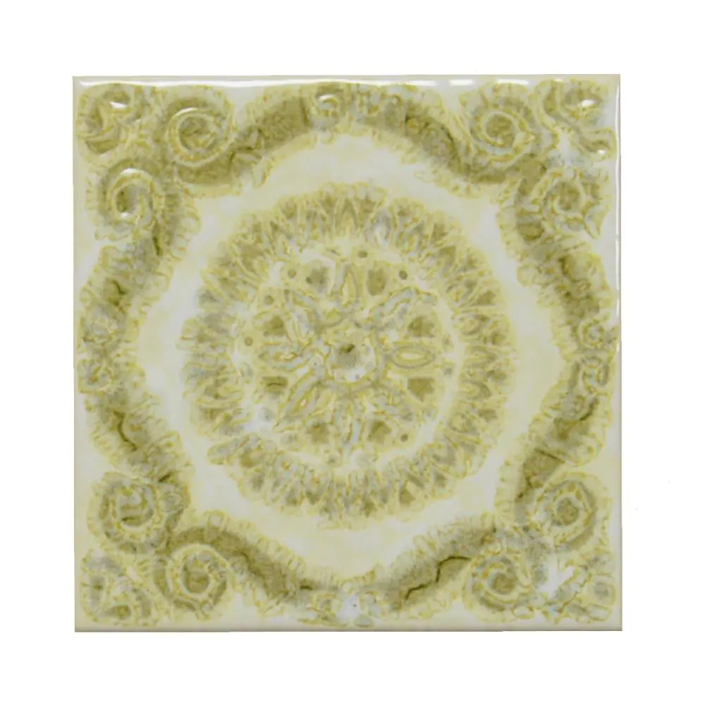 Wandfliese Dekor Servais E2097 grün creme 15x15 cm