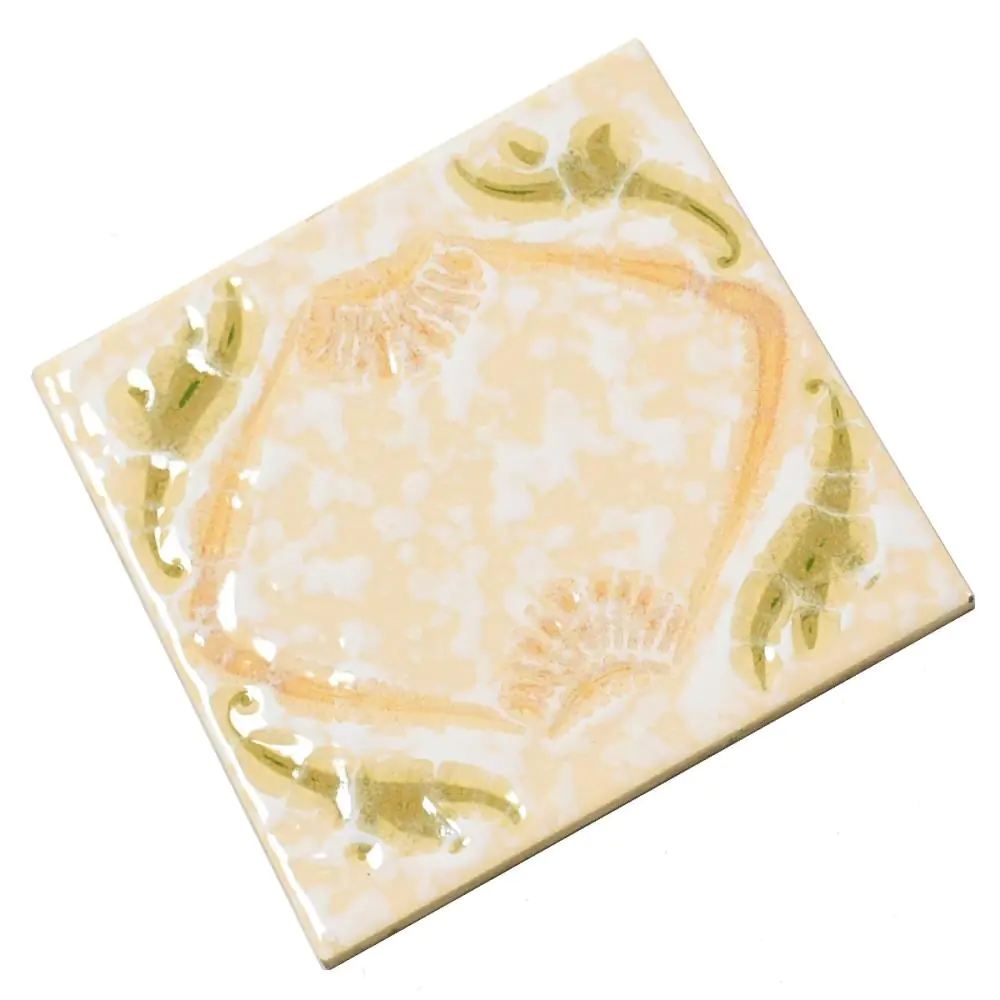 Wandfliese Dekor E2977 beige creme grün 15x15 cm