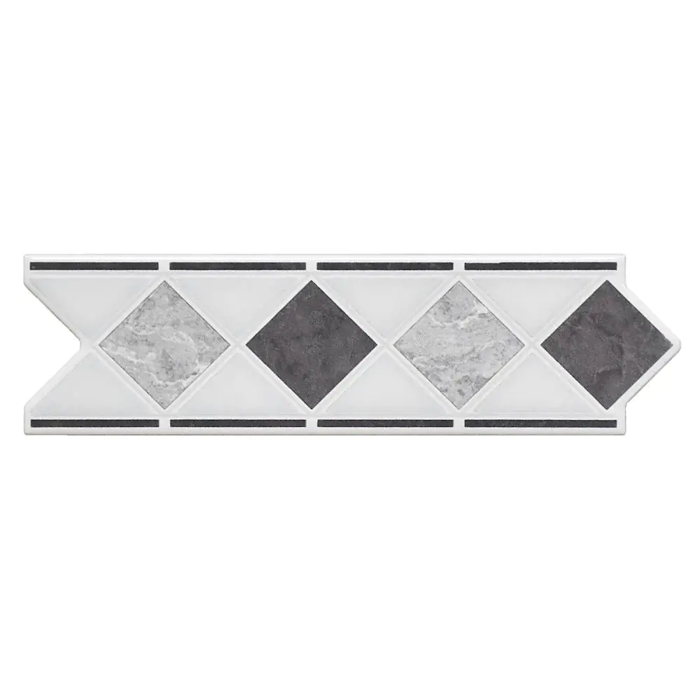 Bordüre Nr.677 12433 Karree nero anthrazit grau 6x20 cm
