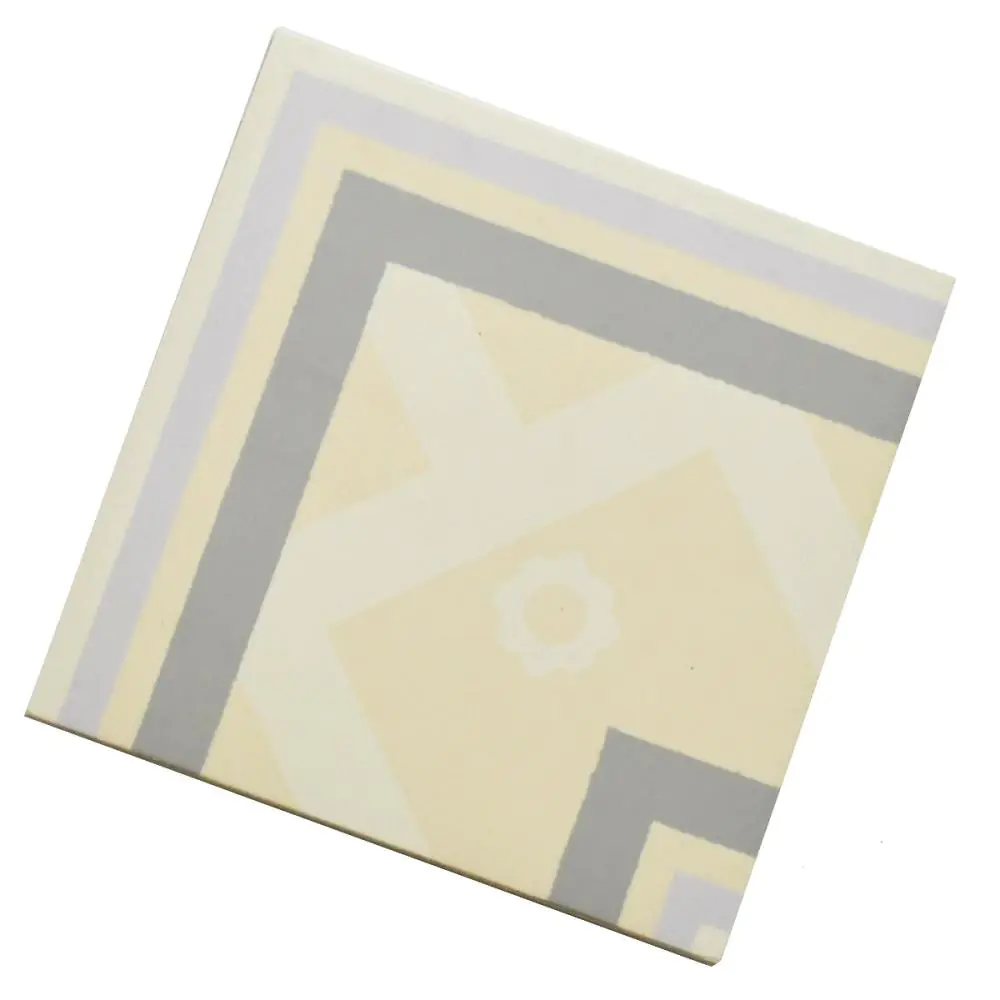 Bodenfliese Villeroy & Boch E3797 2021 PC Mettlach Ecke Läufer lila grau creme 20x20 cm