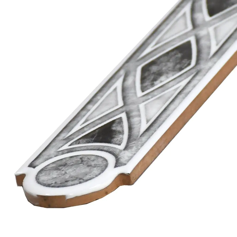 Bordüre Nr.674 Sena gris grau anthrazit weiß 5x20 cm Bordüre Nr.674 Sena gris grau anthrazit weiß 5x20 cm