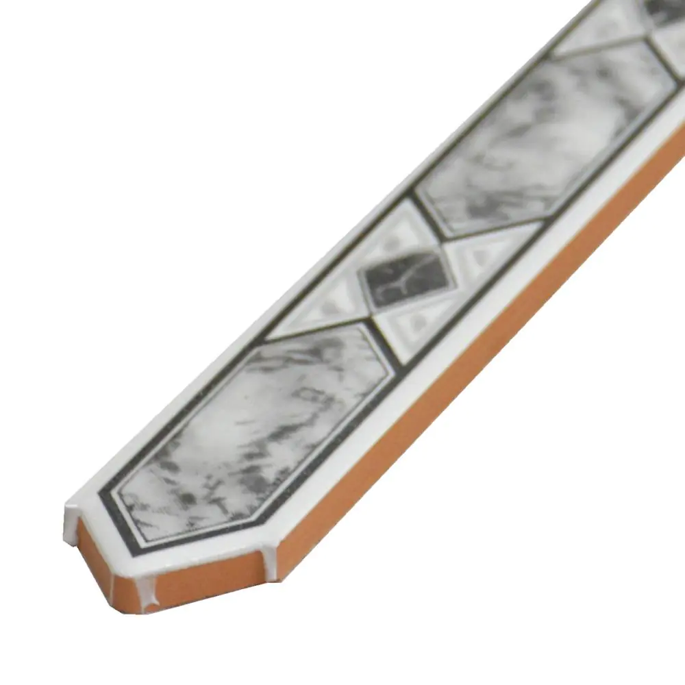 Bordüre Nr.487 Rombos gris grau weiß 3x20 cm Bordüre Nr.487 Rombos gris grau weiß 3x20 cm