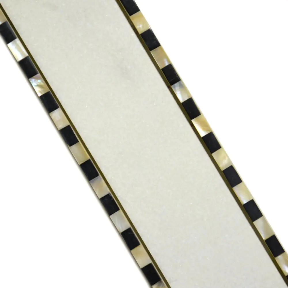 Bordüre Nr.189 weiß schwarz 6x25 cm I.Sorte Bordüre Nr.189 weiß schwarz 6x25 cm I.Sorte