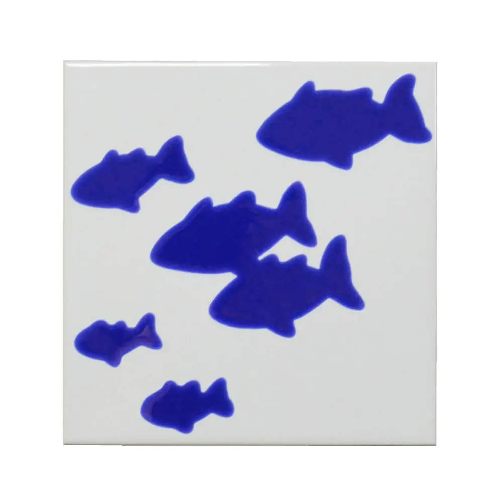 Wandfliese Dekor Villeroy & Boch E731 1171 EB78 Pacific weiß blau Fische 20x20 cm I.Sorte