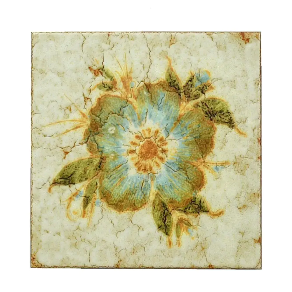 Wandfliese Dekor Ceramica del Vomano E3286 Blume mehrfarbig 15x15 cm