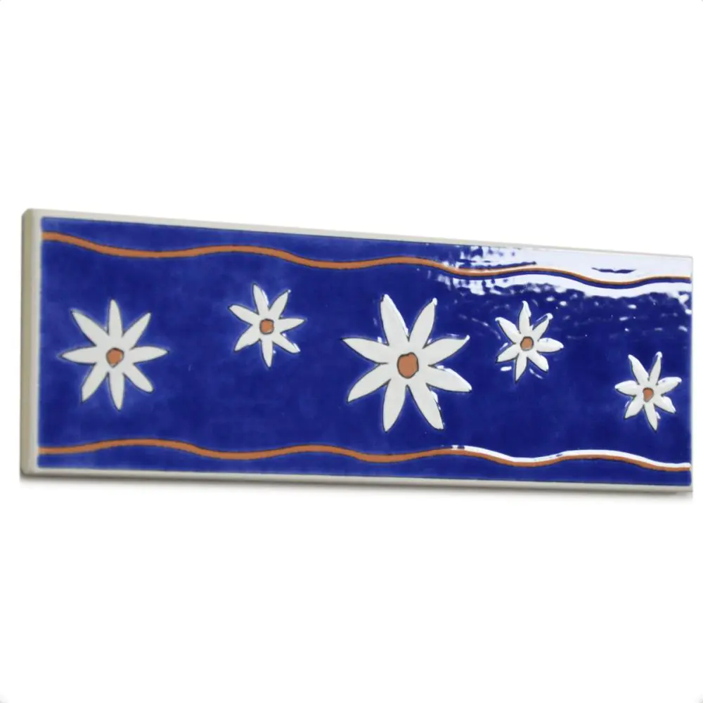 Bordüre Villeroy & Boch 1483 JK95 blau weiß braun 6,5x20 cm I.Sorte Bordüre Villeroy & Boch 1483 JK95 blau weiß braun 6,5x20 cm I.Sorte