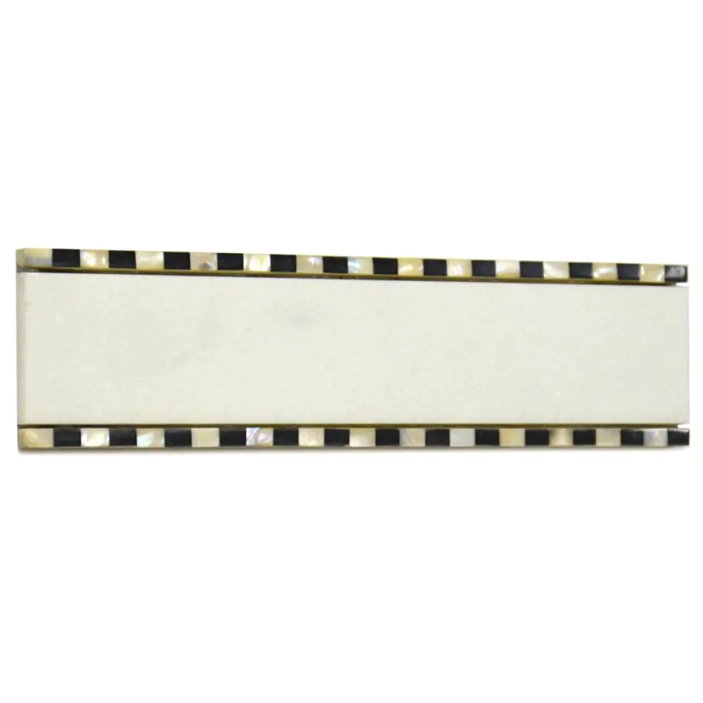 Bordüre Nr.189 weiß schwarz 6x25 cm I.Sorte Bordüre Nr.189 weiß schwarz 6x25 cm I.Sorte