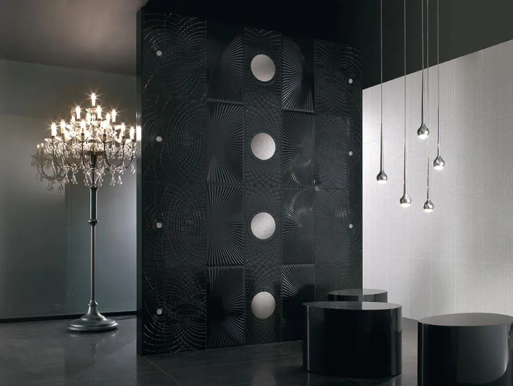 Wandfliese Dekor Villeroy & Boch E809 1607 CL44 Boudoir schwarz 15x60 cm I.Sorte Wandfliese Dekor Villeroy & Boch E809 1607 CL44 Boudoir schwarz 15x60 cm I.Sorte