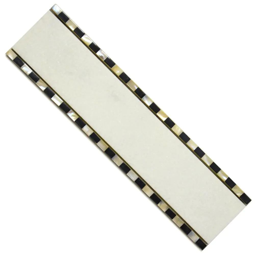 Bordüre Nr.189 weiß schwarz 6x25 cm I.Sorte Bordüre Nr.189 weiß schwarz 6x25 cm I.Sorte