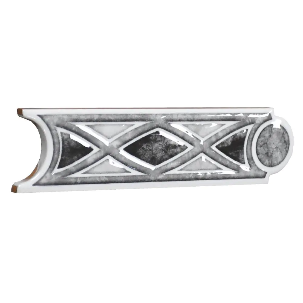 Bordüre Nr.674 Sena gris grau anthrazit weiß 5x20 cm Bordüre Nr.674 Sena gris grau anthrazit weiß 5x20 cm