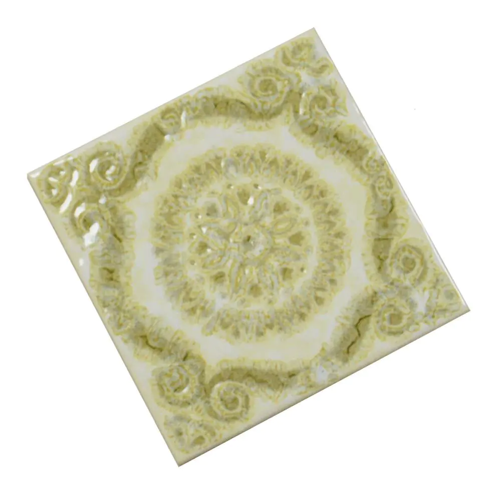 Wandfliese Dekor Servais E2097 grün creme 15x15 cm Wandfliese Dekor Servais E2097 grün creme 15x15 cm