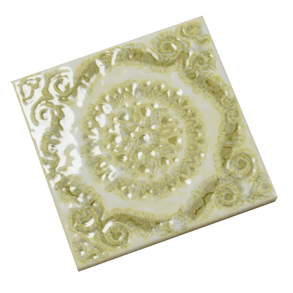 Wandfliese Dekor Servais E2097 grün creme 15x15 cm Wandfliese Dekor Servais E2097 grün creme 15x15 cm
