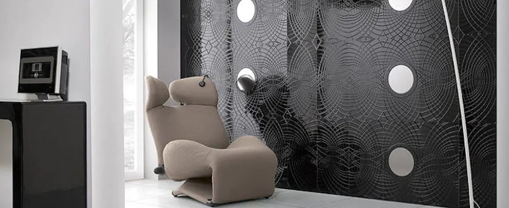 Wandfliese Dekor Villeroy & Boch E809 1607 CL44 Boudoir schwarz 15x60 cm I.Sorte Wandfliese Dekor Villeroy & Boch E809 1607 CL44 Boudoir schwarz 15x60 cm I.Sorte