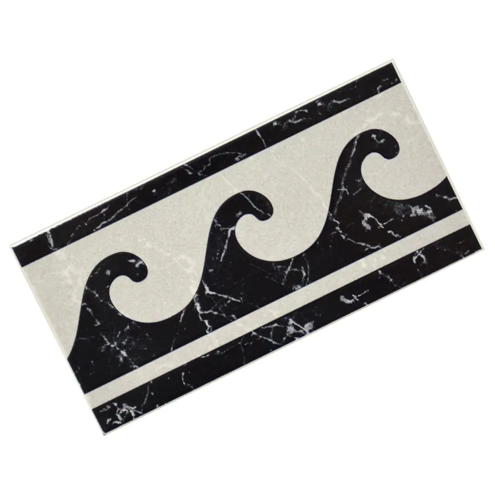 Bordüre Porcelanosa Nr.424 grau schwarz Welle 10x20 cm Bordüre Porcelanosa Nr.424 grau schwarz Welle 10x20 cm