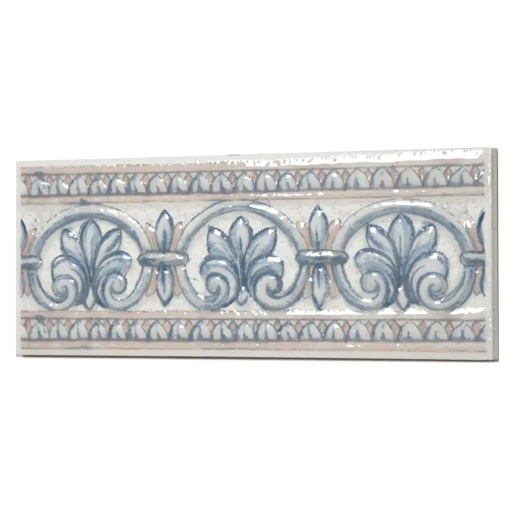 Bordüre Villeroy & Boch Nr.219 1392 D333 weiß blau rosa 10x25 cm Bordüre Villeroy & Boch Nr.219 1392 D333 weiß blau rosa 10x25 cm