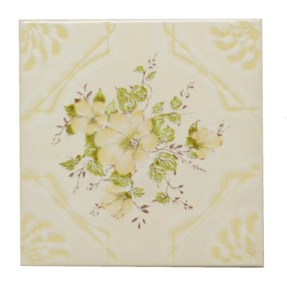 Wandfliese Dekor Wessel Keramik E2834 10 9748 creme grün 20x20 cm I.Sorte Wandfliese Dekor Wessel Keramik E2834 10 9748 creme grün 20x20 cm I.Sorte