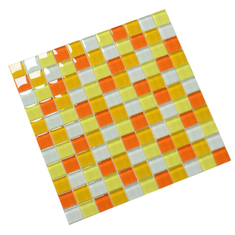 Mosaik E2215 Glas weiß gelb orange Mix 30x30 cm Mosaik E2215 Glas weiß gelb orange Mix 30x30 cm